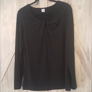 Jockey Black Stretch Knit Long Sleeve Top L